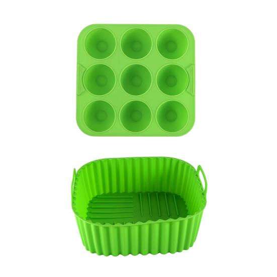 Air Fryer Liners Silicone Basket Square Oven Pan for Even Heating High Temp Resistant Cake Molds for Creative Cooking