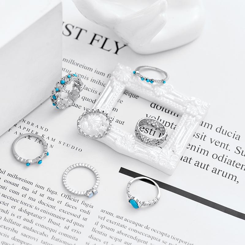 

Модное женское кольцо с полым дизайном для указательного пальца серебряный