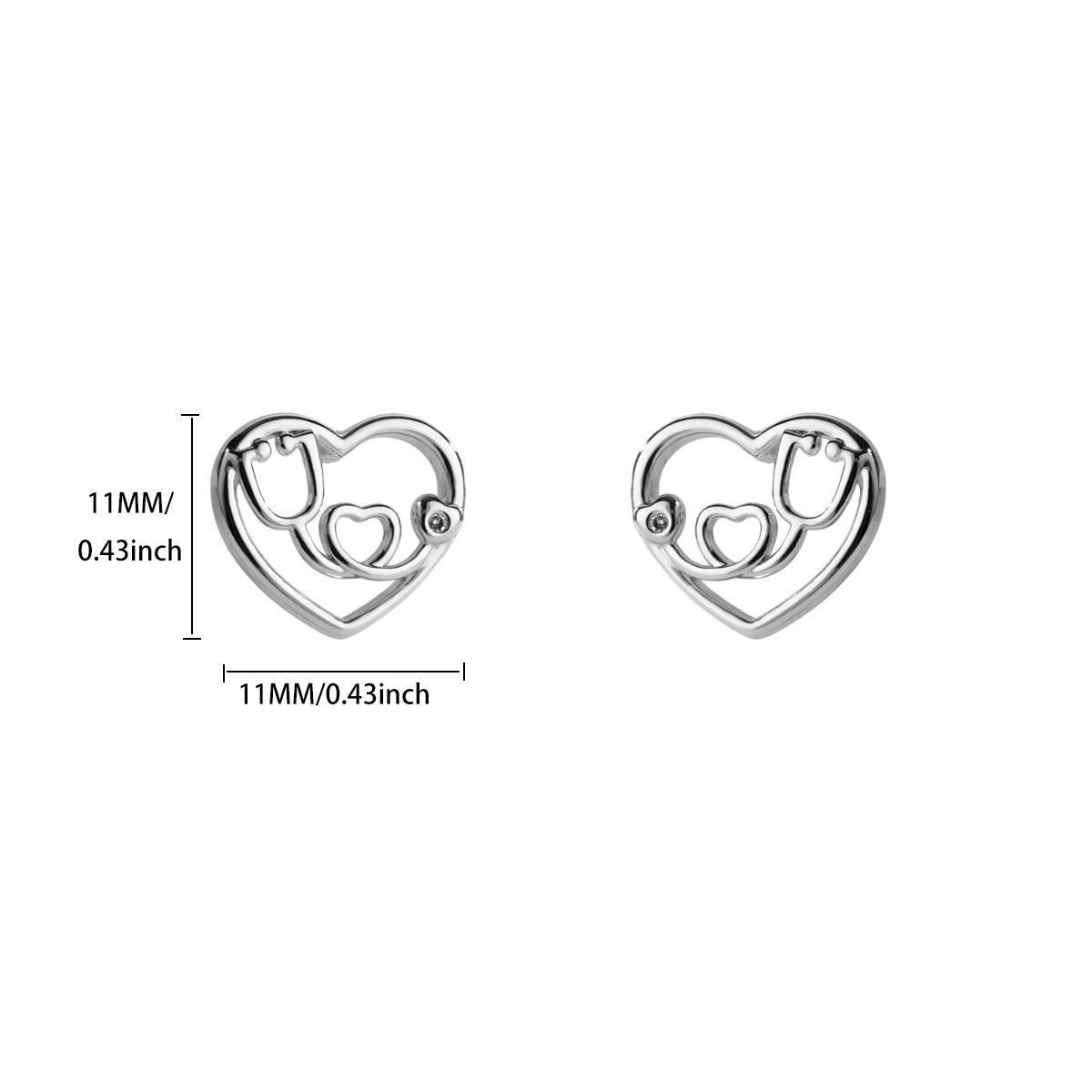 

Tiny Stethoscope Hollowed out Heart Earring for Women Mama Gold Color Anti Rust Earring Wedding Jewelry Nurse Accessories Gift