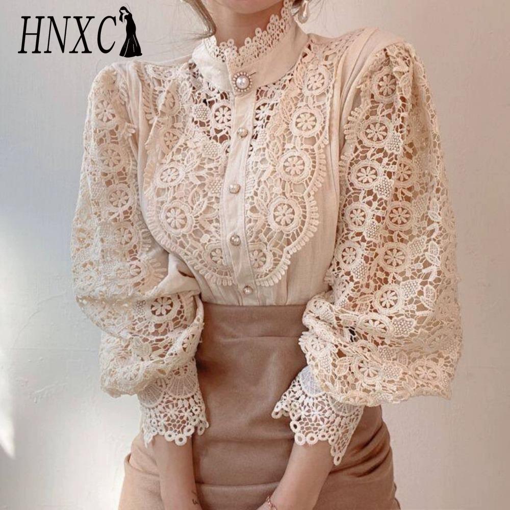 HNXC Женские модные повседневные однотонные блузки и рубашки с длинными рукавами с принтом