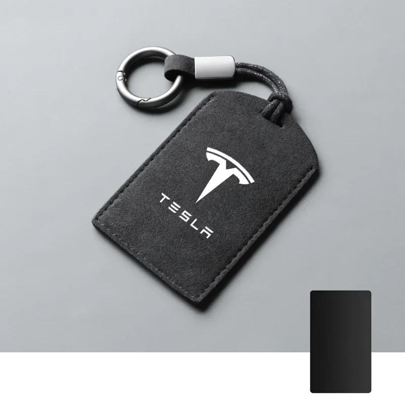 

Автомобильная наклейка Чехол для NFC-карты-ключа автомобиля Tesla из замши Чехол-держатель для ключа Сумка-защита для Tesla Model 3 Y 2020 Брелок Автомобильный стайлинг