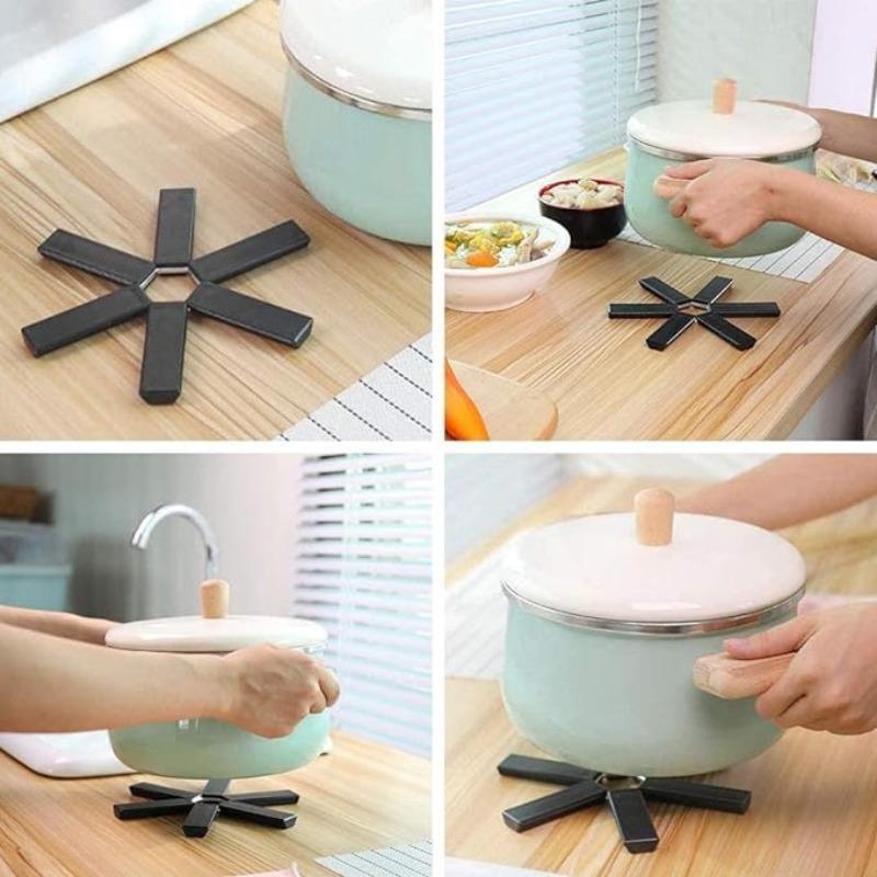 Folding Heat Insulation Pot Mat Portable Non-Slip Insulated Pad Expandable Trivet for Instant Pot Pads Tabletop Hot Pot Holder