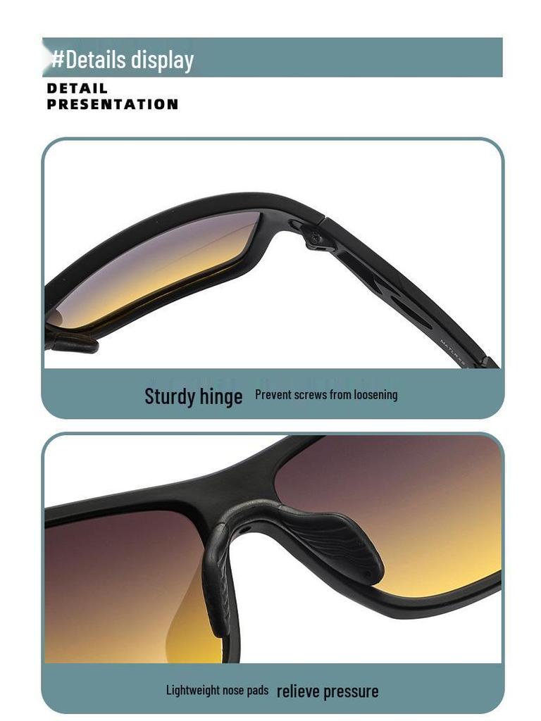 Men's Polarized Sport Casual Dual-Use Sunglasses - Matte Finish, Fashionable UV Protection (P9504)