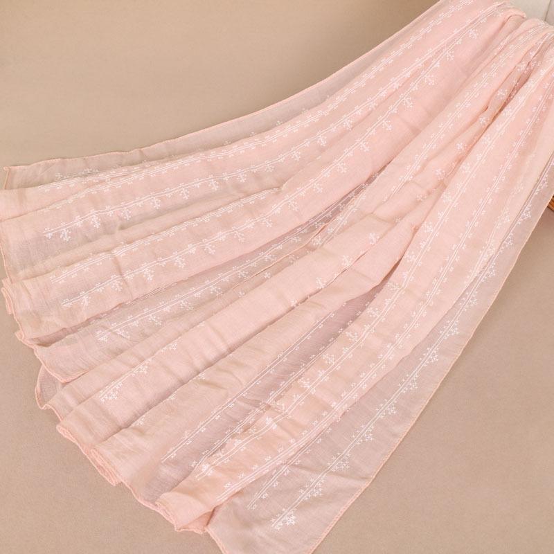 Cotton foam printed women's long scarf, monochrome cotton yarn popular scarf shawl