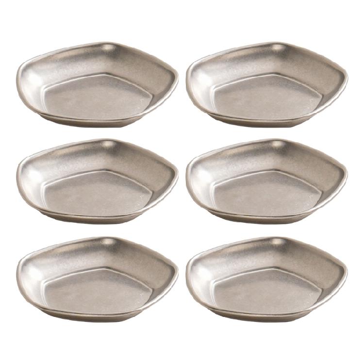 Set Of 6 Unique Stainless Steel Miniature Bowls Appetizer Plates Suitable for Sauces and Seasoning with Easy Cleaning