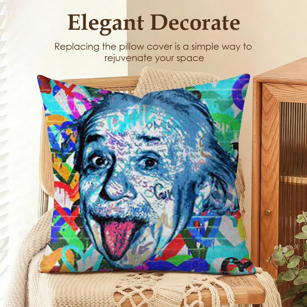 

Funny Physics EEINSTEINes Cushion Cover Natural Linen Organic Fabric DoubleSided Printing Sofa Home Decor Gift Pillow Case 30x30cm