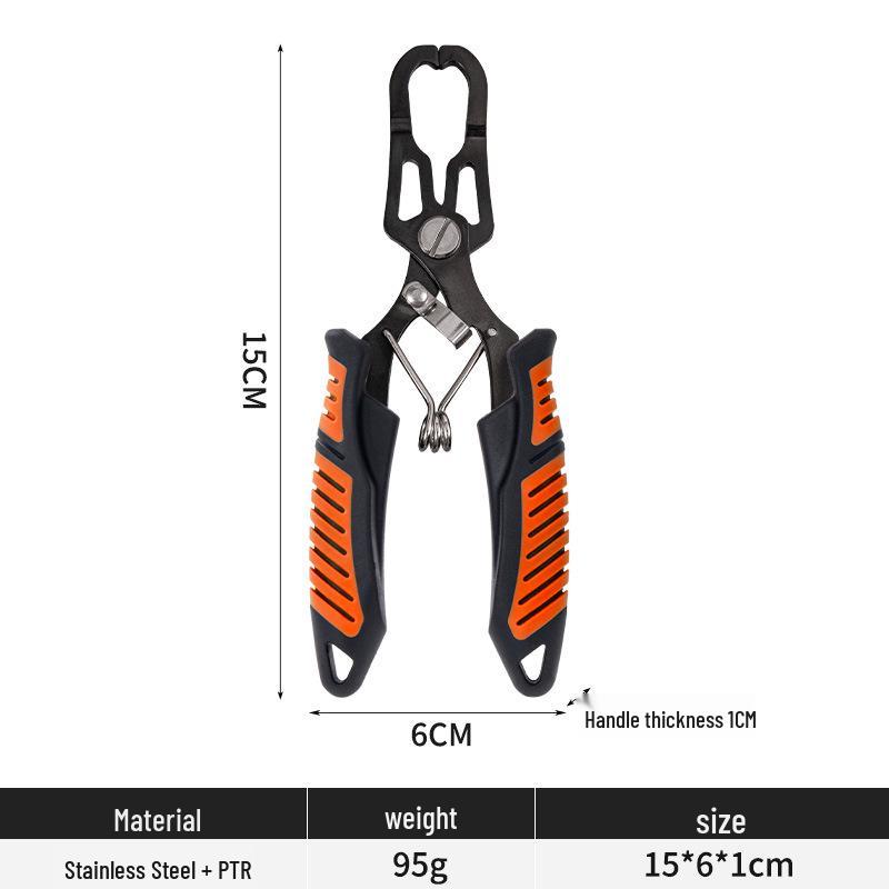 Stainless Steel Multi-functional Fish Gripper and Non-slip Lure Pliers for Outdoor Fishing.