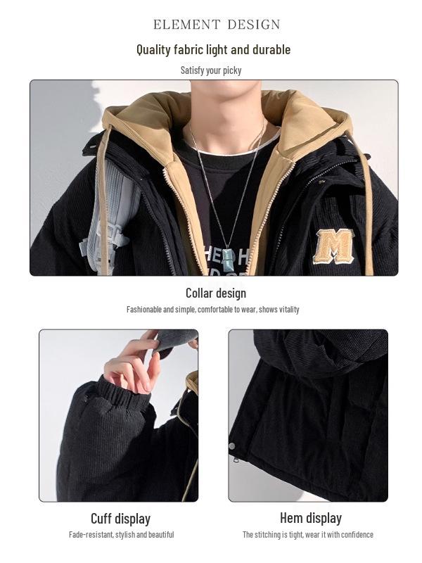 Men's Thickened Corduroy Two-Piece Sports Jacket - Winter Warm, Trendy Workwear