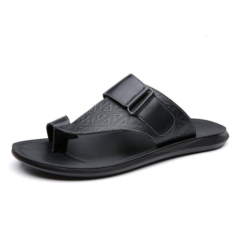 Men's Summer Sandals Breathable Fashion Simple Toe-Thru Soft Flat Bottom Beach Shoes Comfortable Classic Slippers