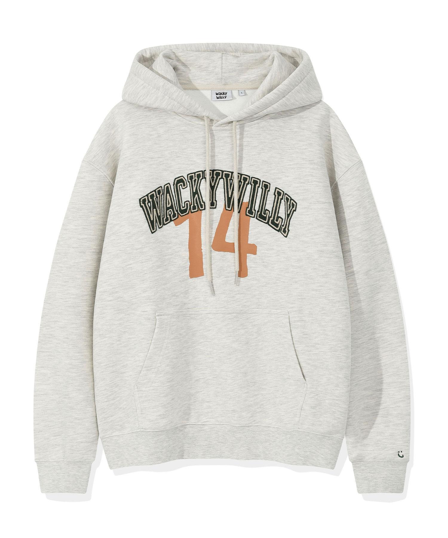 Wacky Willy Arch Typographic Hood Oatmeal S