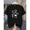 European sizes Summer 2025 New Men'S Stylish Casual Outdoor Short-Sleeve Round Neck T-Shirt with a "Creative Line Figure" Pattern Print.