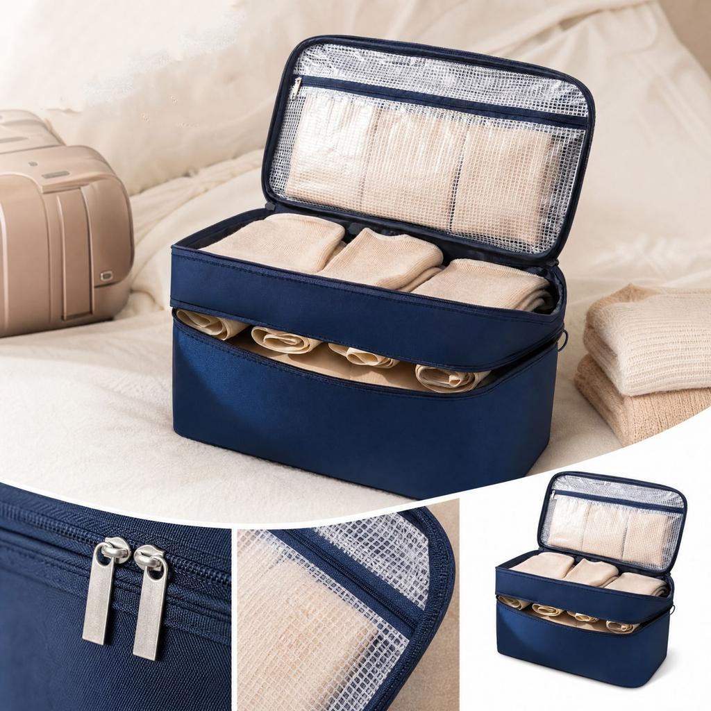 Underwear with Double - Large Capacity Portable Travel Storage Bag for Bras, Socks and Panties