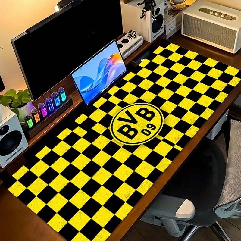 Borussia Dortmund Large Gaming Table Cushion Non-slip Laptop Tablet Big Mousepad XXL Mat Mini PC Playmat With Lock edge