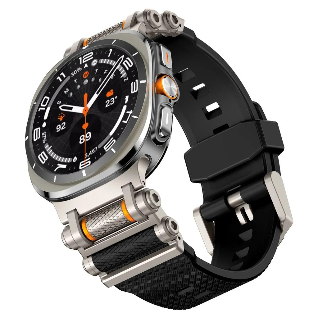 Gumový sportovní řemínek pro Samsung Galaxy Watch 7 Ultra 47mm Silikonový náramek pro Galaxy Watch Ultra 47mm Náhradní příslušenství