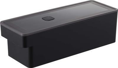 Yamazaki Tower 7710, a Deep-access, Airtight Food Container with Handle, Black, Approximately W10 X D27.5 X H8.4cm, with a Bubble.