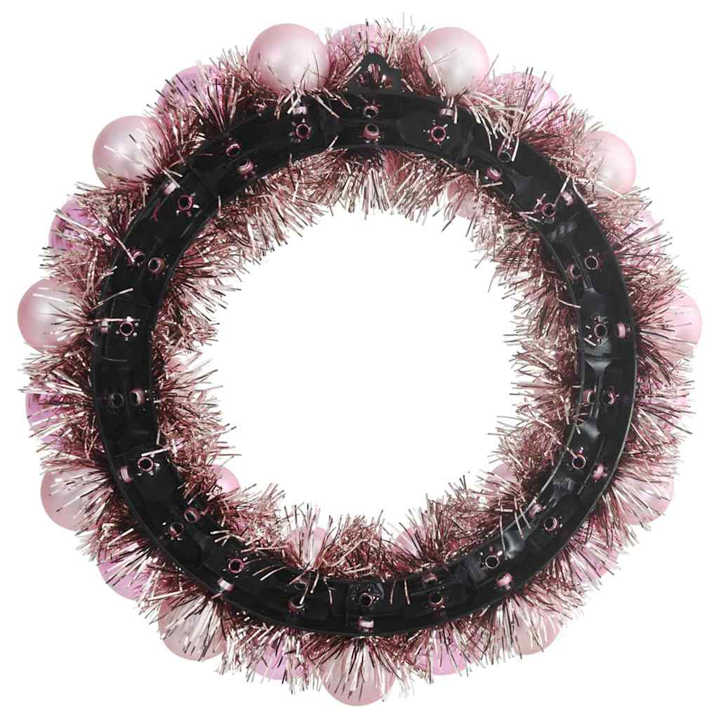 Christmas Ball Wreaths 2 pcs Pink 33 x 33 x 7 cm Polystyrene