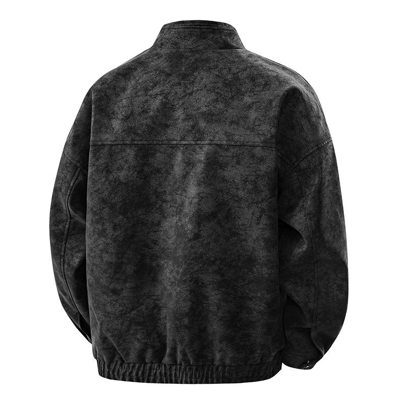 Leather Jackets for Men Trendy Casual Outerwear Loose Coat Outerwear for Spring and Autumn