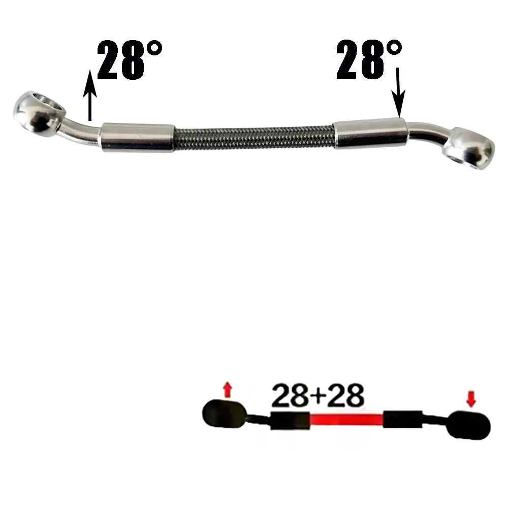 100mm~5000mm Motorcycle Braided Steel Hydraulic Brake Clutch Oil Hose Brake Line for Bikes Motocross Street 10mm Banjo 0°-28°-90