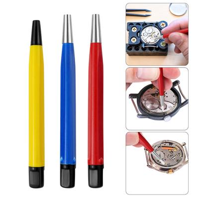3Pcs/set Rust Removal Brush Pen Glass Fiber/Brass/Steel Brush Pen Shape Watch Repair Parts Polishing Cleaning Tool