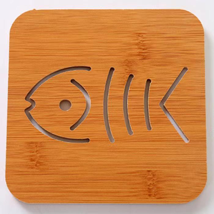 Cartoon Wooden Dining Table Heat-Resistant Anti-Slip Coaster Mat