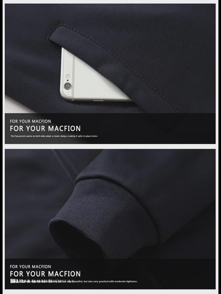 Pánská sportovní plus sametová baseballová bunda - Podzim/Zima Mikina s dlouhým rukávem na fitness