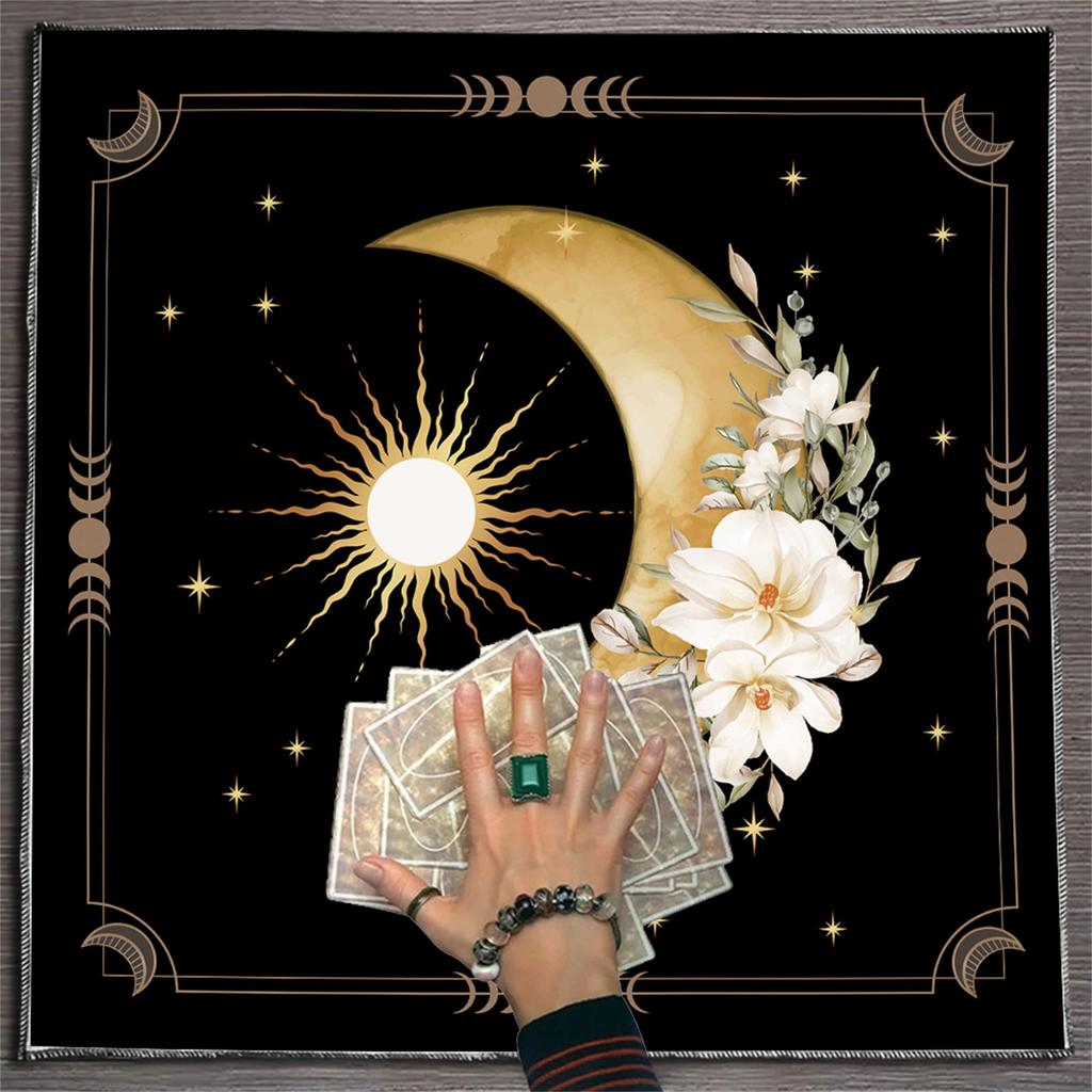 Velvets Tarots Reading Cloth Occult Symbols Artistic Velvets Divination Mats Spiritual Practice Accessory