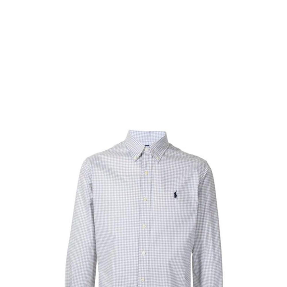 Polo Ralph Lauren FW21 Logo Embroidered Taffeta Plaid Pattern Long Sleeve Shirt Men Shirts White 710842631-006