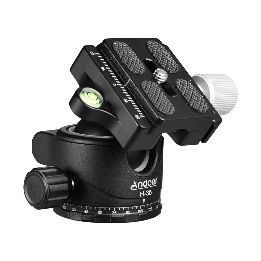 Testa A Sfera Per Treppiede 360° Con Sgancio Rapido - Supporto Rotante Per Fotocamera DSLR, Monopiede - Lega Alluminio