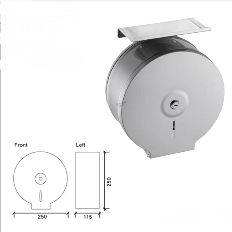 Toilet paper wall handle with lid chrome plated toilet paper box stainless steel roll dispenser for storing bathroom towels |