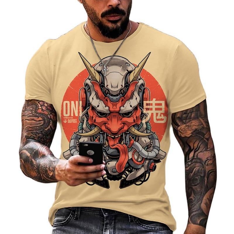 Summer Fashion Cool Japanese Samurai Men T-shirts 3D Printed Casual Trend Personality O-Neck Tees Hip Hop Harajuku Streetwear