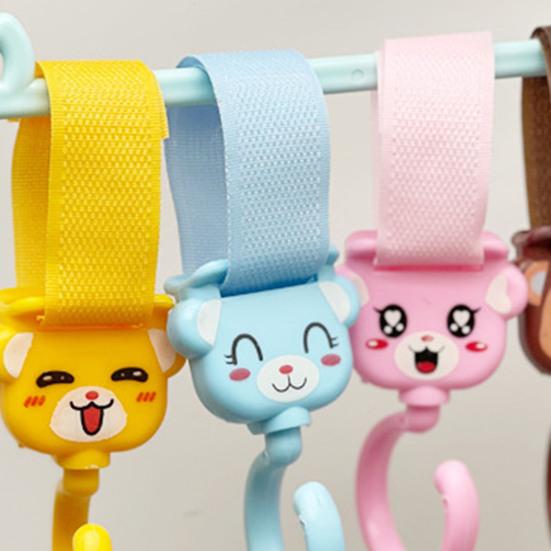 2Pcs Stroller Hooks Cartoon Pattern Anti-deform Resin Pushchair Hook Mommy Bag Organizer Rack Stroller Accessories for Shopping