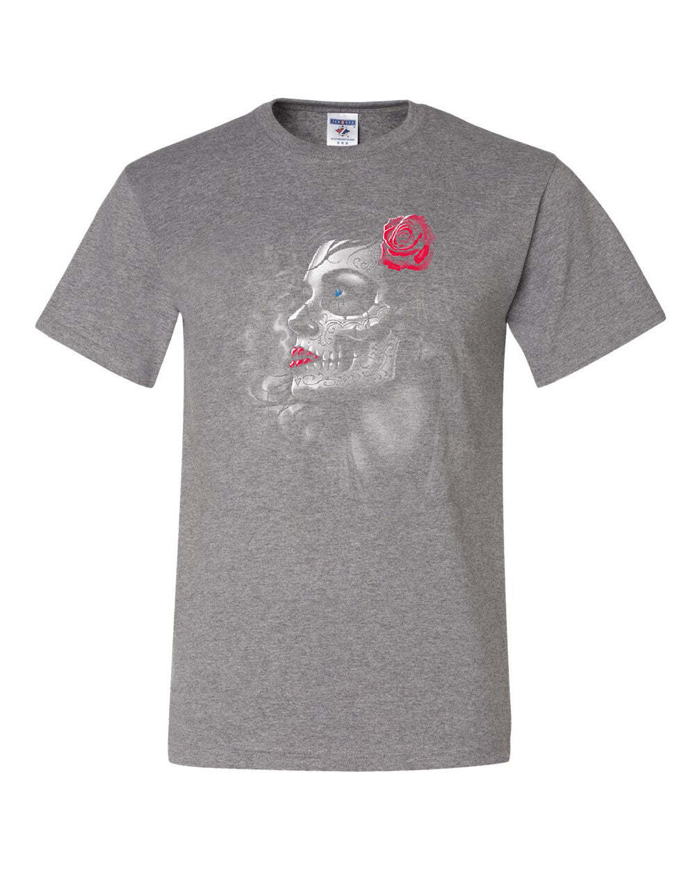Day of the Dead Girl T-Shirt Skull Face Dia de Los Muertos Roses Tee Shirt S