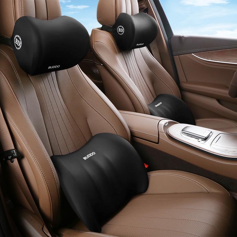 Car Headrest & Lumbar Support Memory Foam Pillow Set for Driver's Seat