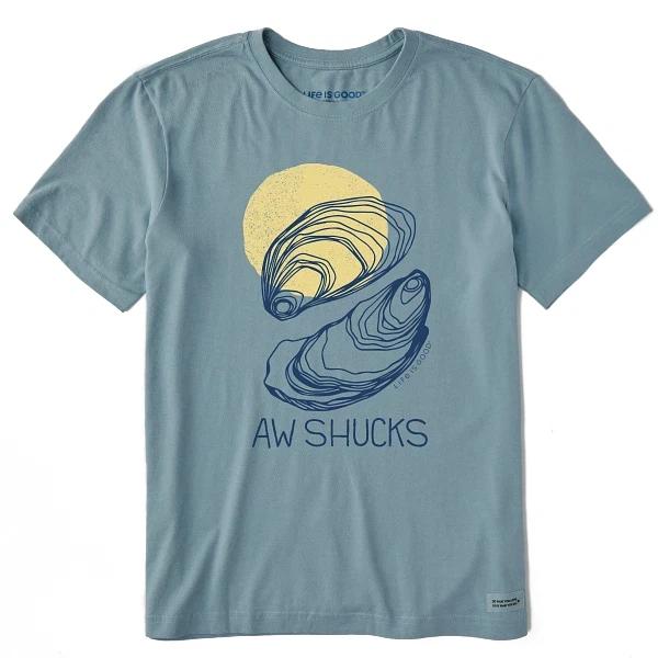 Life is Good. Men s Aw Shucks Short Sleeve Tee, Smoky Blue S