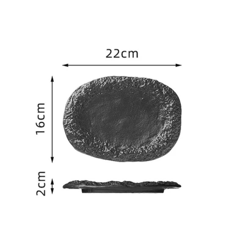 

Креативная черная овальная тарелка для рыбы керамическая бытовая тарелка для салата тарелка для западной кухни блюда из рыбы на пару в новых ресторанах Andels