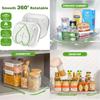 Transparent Rectangular Lazy Wheel Suitable for Refrigerators, Cabinets, Tables, 360 ° Rotating Organizer, Easy To Clean