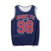 Summer Men BROOKLYN No.98 Print Round Neck Casual Tank Top Men Basketball Jersey Vest Boyfriend Style Sport Basketball Vest