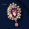 Kunstkristall-Brosche, glänzende Strass-Inlay-Brosche, Damen-Trend, eleganter Party-Schmuck, Accessoire, Hochzeitstag, Geschenk