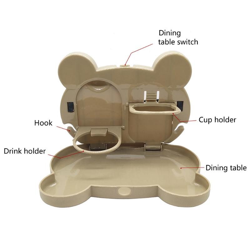 Auto Back Seat Table Drink Food Cup Tray Holder Stand Folding Car Drink Holder Cartoon Baby Dinner Plate for Car Kids