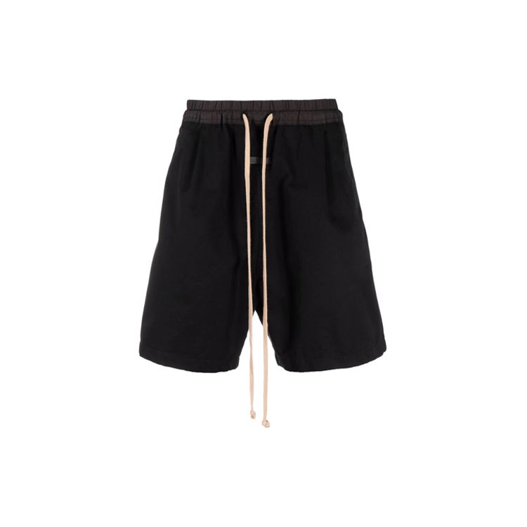 Fear of God Logo Low-Crotch Loose Straight-Leg Sports Casual Shorts Men Shorts Black FG40-010CTW-001