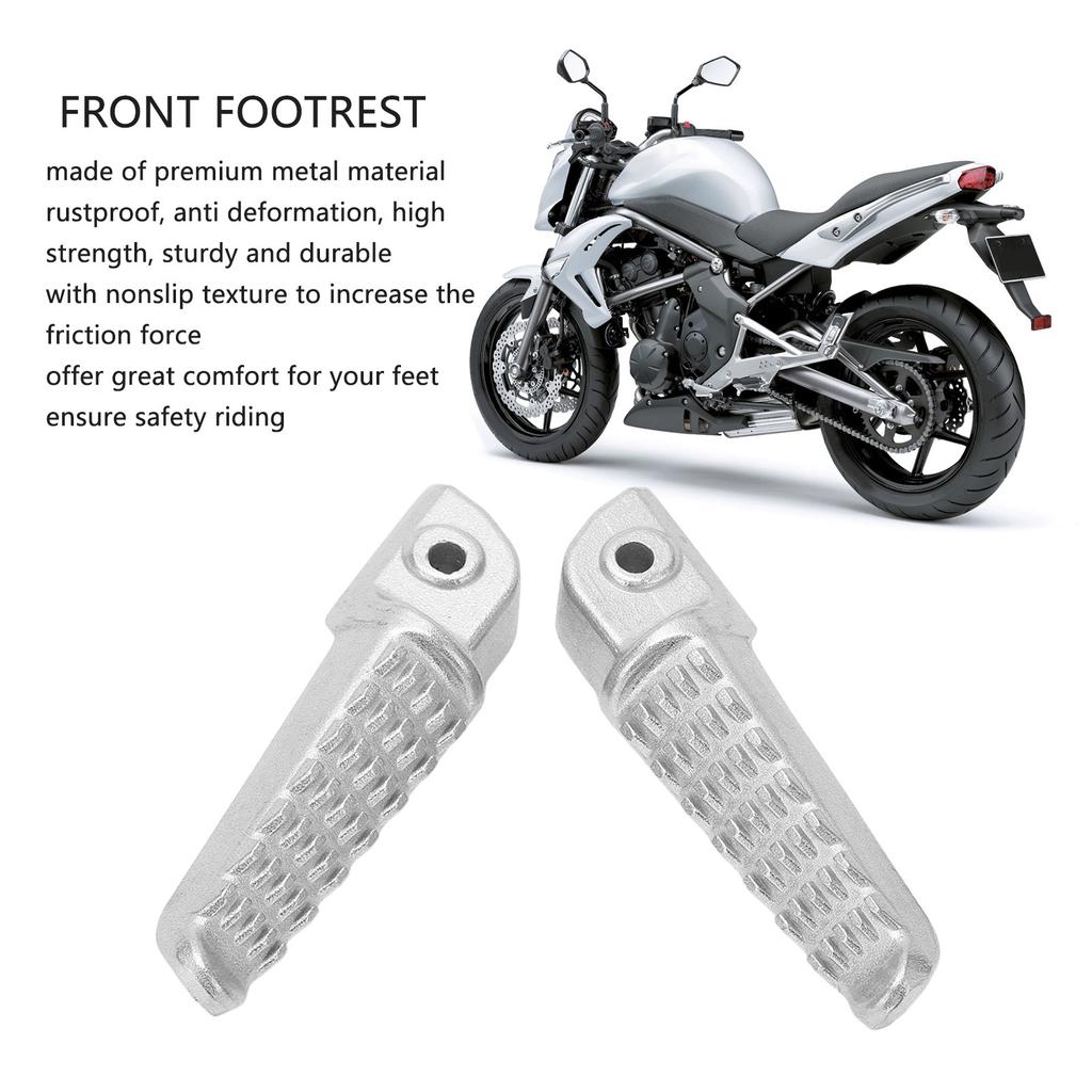 2pcs Front Footrest Metal Motorcycle Foot Pedal Replacement for Ninja ZX10R Z1000 ZX636 Z1000SX GTR1400