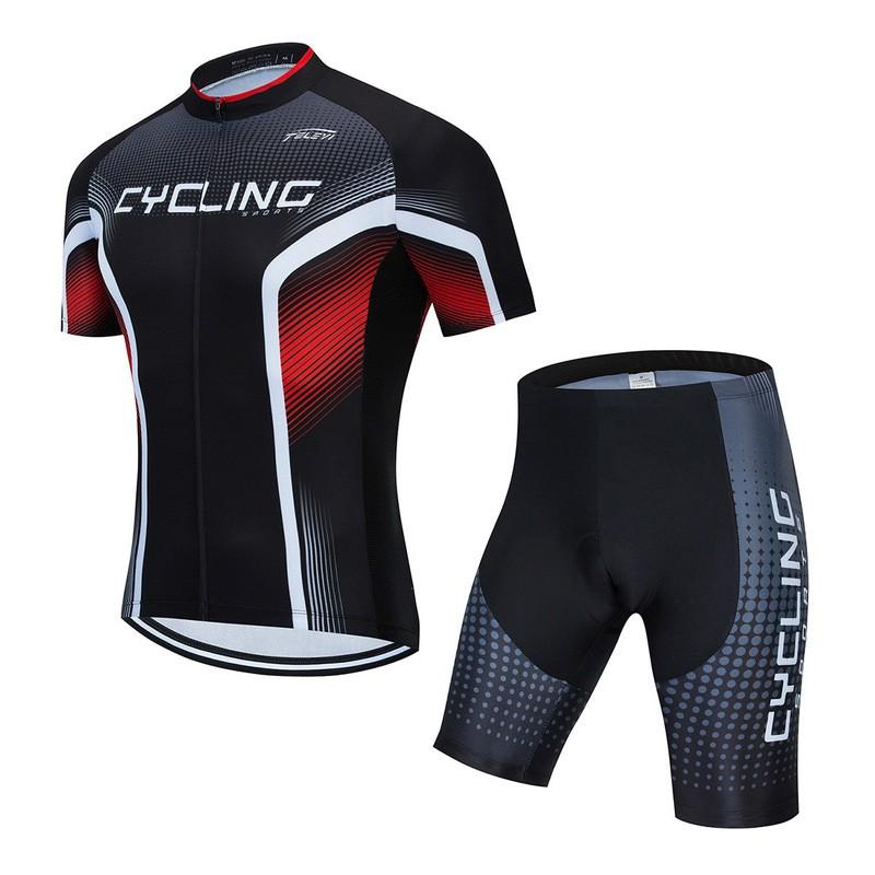 Mens Quick-Dry Breathable Cycling Jersey Shorts Set Road Bike Riding S