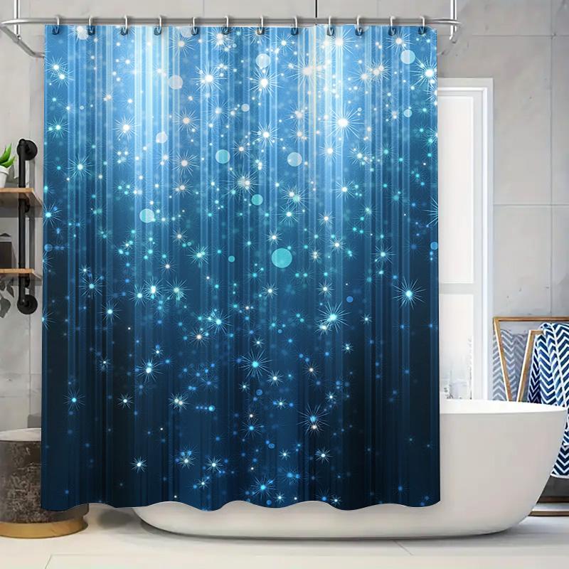 

Elegant Sparkling Shower Curtain Decorative Blue Light Effect Waterproof Bathroom Liner Set For Home Decoration (Blue) Aliexpres W60H190(CM)-1 Pcs