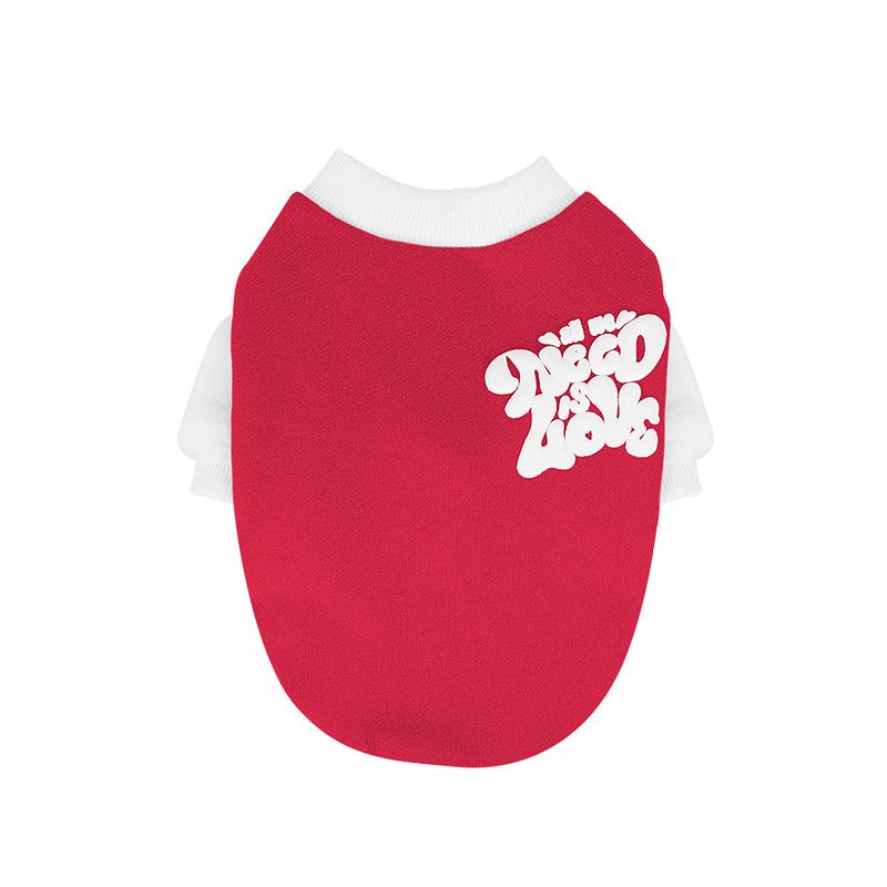 Hundekleidung Herbst und Winter süßer Wind bedrucktes Plüsch Blase Ärmel Unterhemd Schnauzer Malteser Kleidung