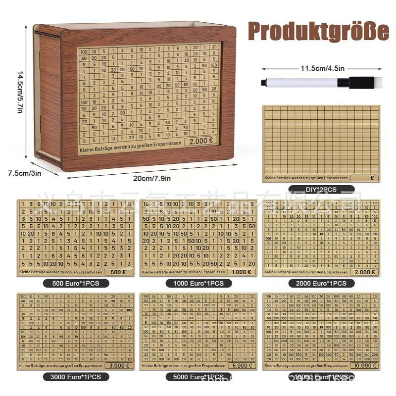 New for Adults Wooden Money Saving Box Money Bank with Counter for DIY Target Saving Money Box Wooden Cash Saving Box