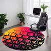 1pc Honeycomb Pattern Chair Carpet for Office, Round Non-Slip Durable Large Size Office Carpet, Suitable for Office, Beautiful Decoration