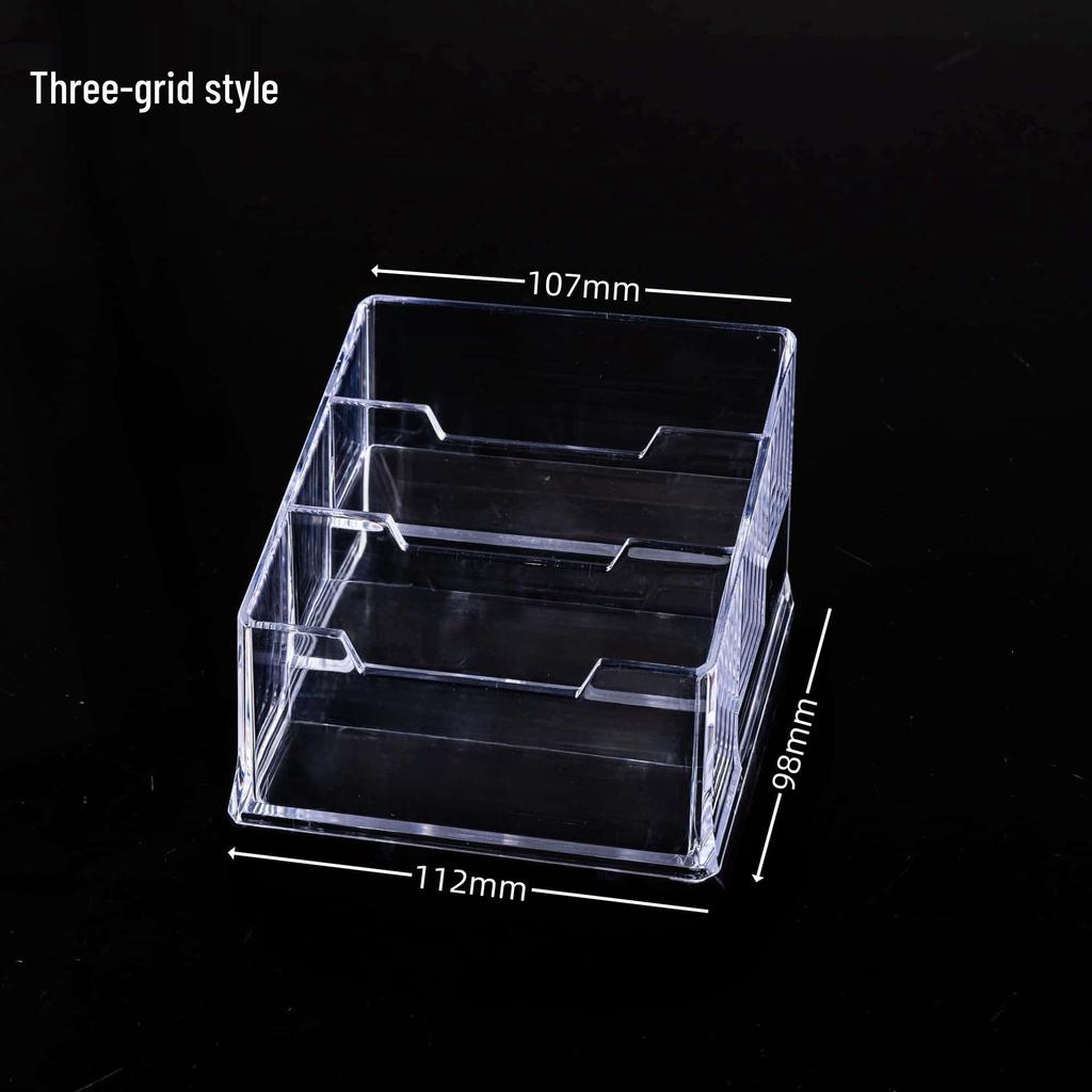Acrylic Transparent Business Card Holder: Desktop Single & Multi-Compartment Stand