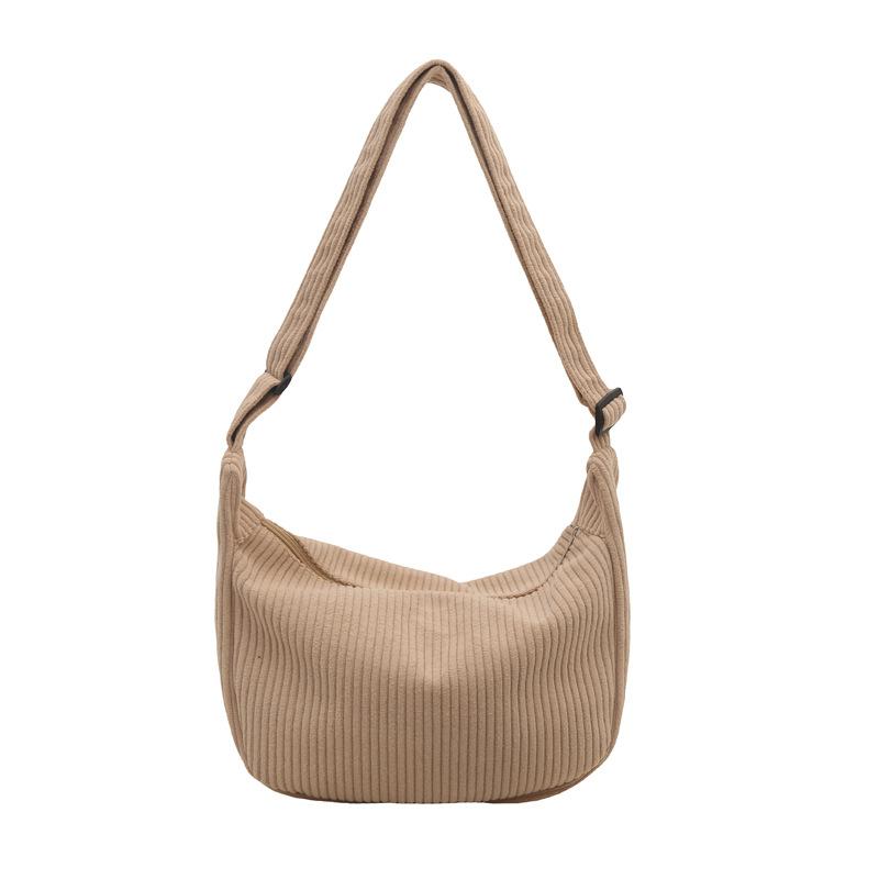 Cord Samt Fauler Wind Japanische Tide Literarische Ein-Schulter Umhängetasche Schick Student Lässig Koreanische Version Damen Einfache Knödel-Tasche