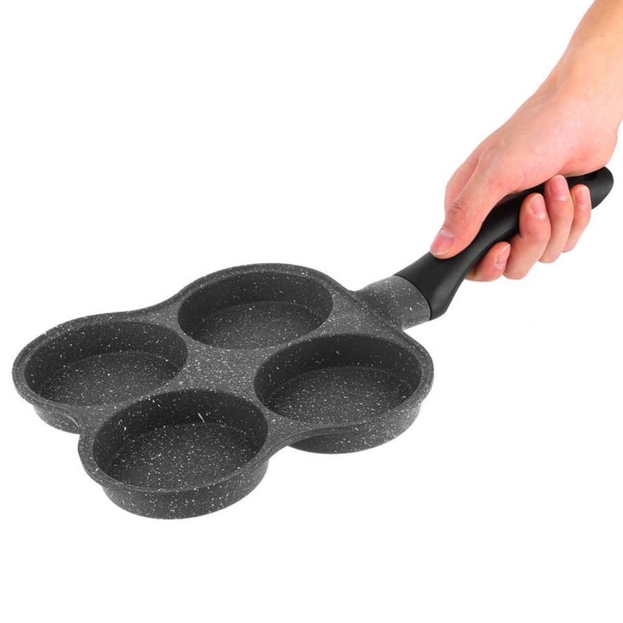 Non-Stick Aluminum 4-Hole Pancake Pan Omelet Eggs Pan Frying Pot Breakfast Maker Kitchen Utensil