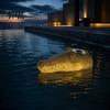 Solar Yard Decor for Walkways Floating Swan Garden Statue with Warm LED Lights, Waterproof Outdoor Pond Romantic Atmosphere Lighting Backyard